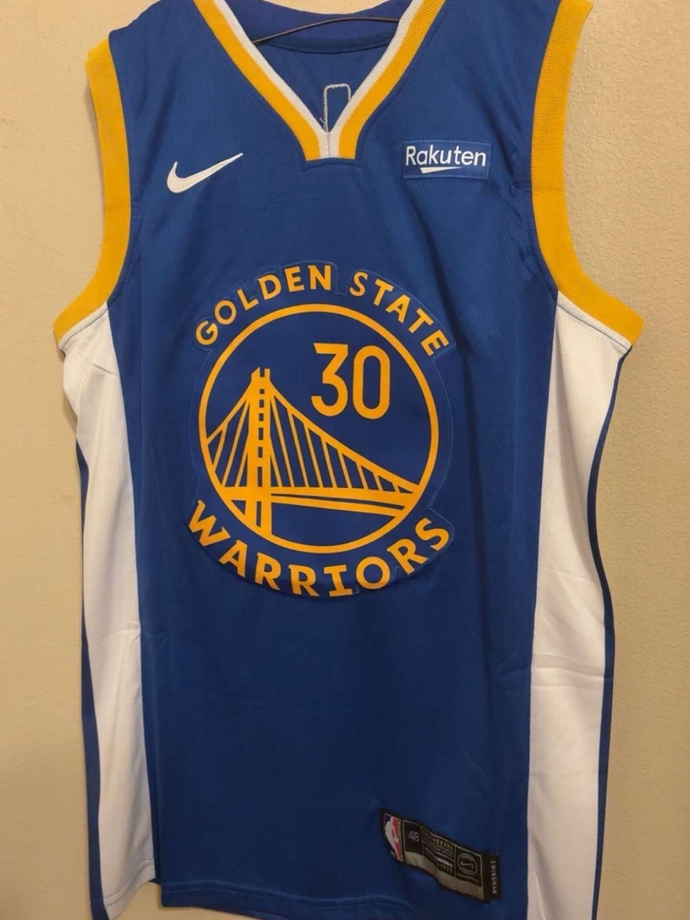Nike Blue and Yellow Golden State Warriors #30 Jersey